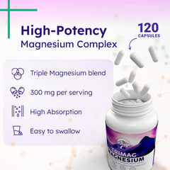 Keystone Peak Triple Magnesium capsules close-up highlighting gentle digestion.