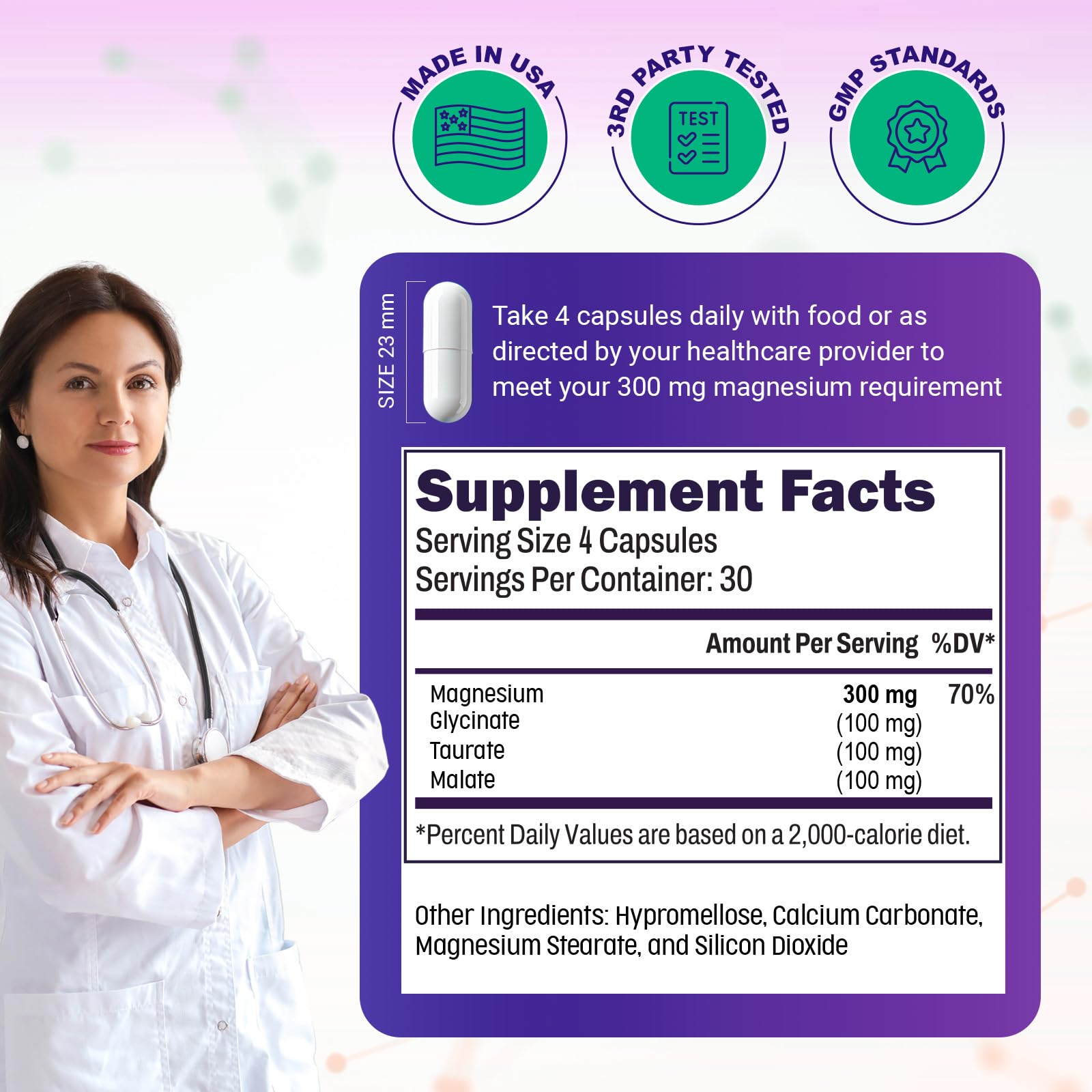 Keystone Peak Triple Magnesium glycinate form for calm evenings.