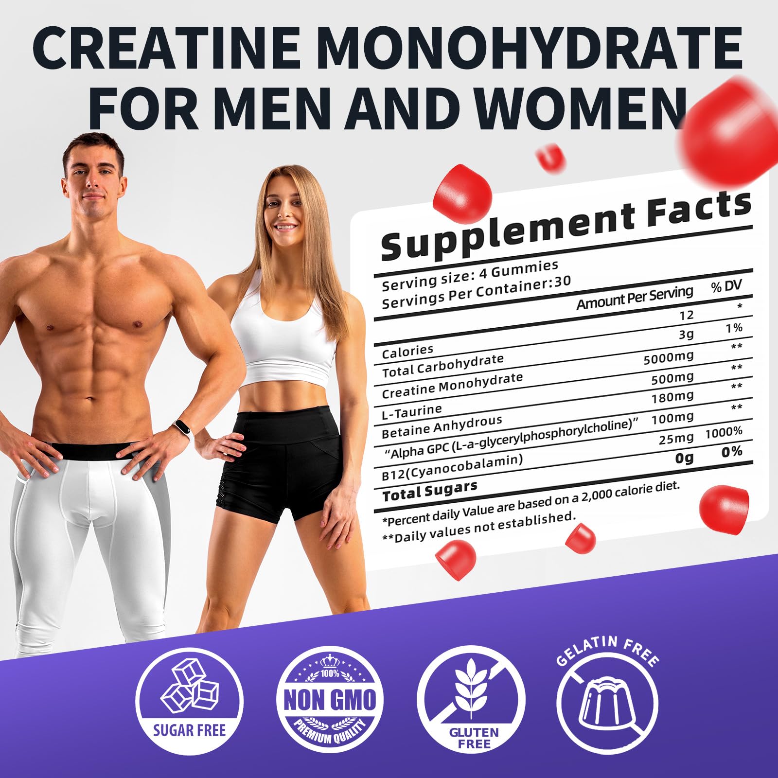 KGGCDD Creatine Monohydrate Gummies in mixed berry suggest tasty endurance support.