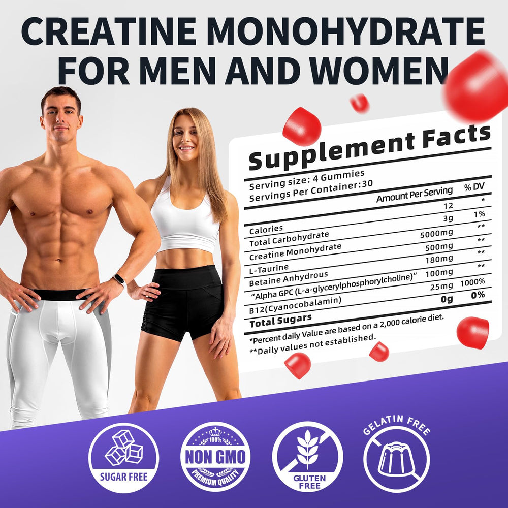 KGGCDD Creatine Monohydrate Gummies in mixed berry suggest tasty endurance support.