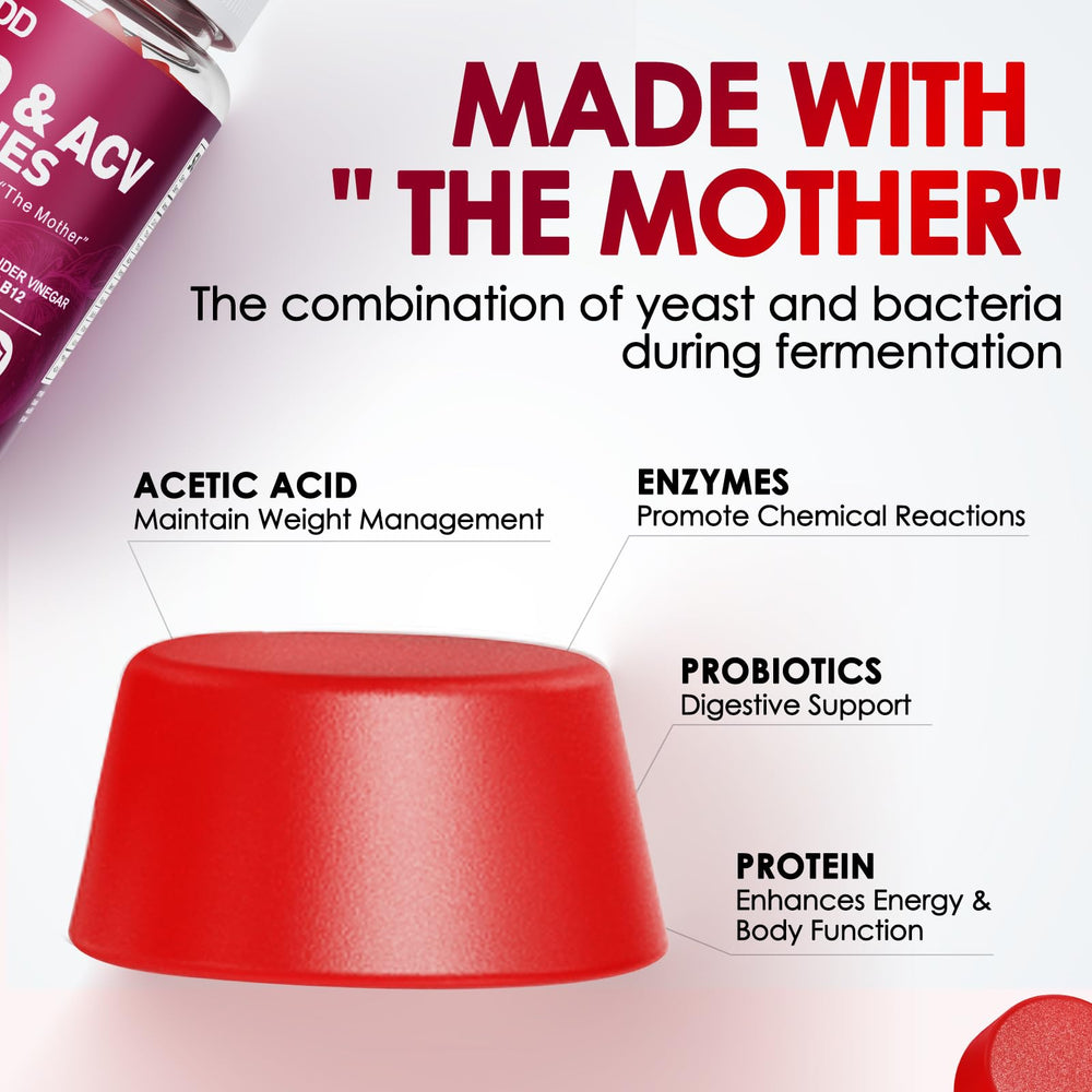 KGGCDD Gummies ingredients highlight apple cider vinegar and B12 for energy