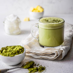 K-Herb Mugwort Powder in a bowl highlights aroma and culinary potential.