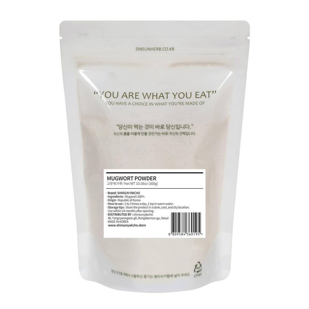K-Herb Mugwort Powder packaging showcases traditional Korean origin and quality.