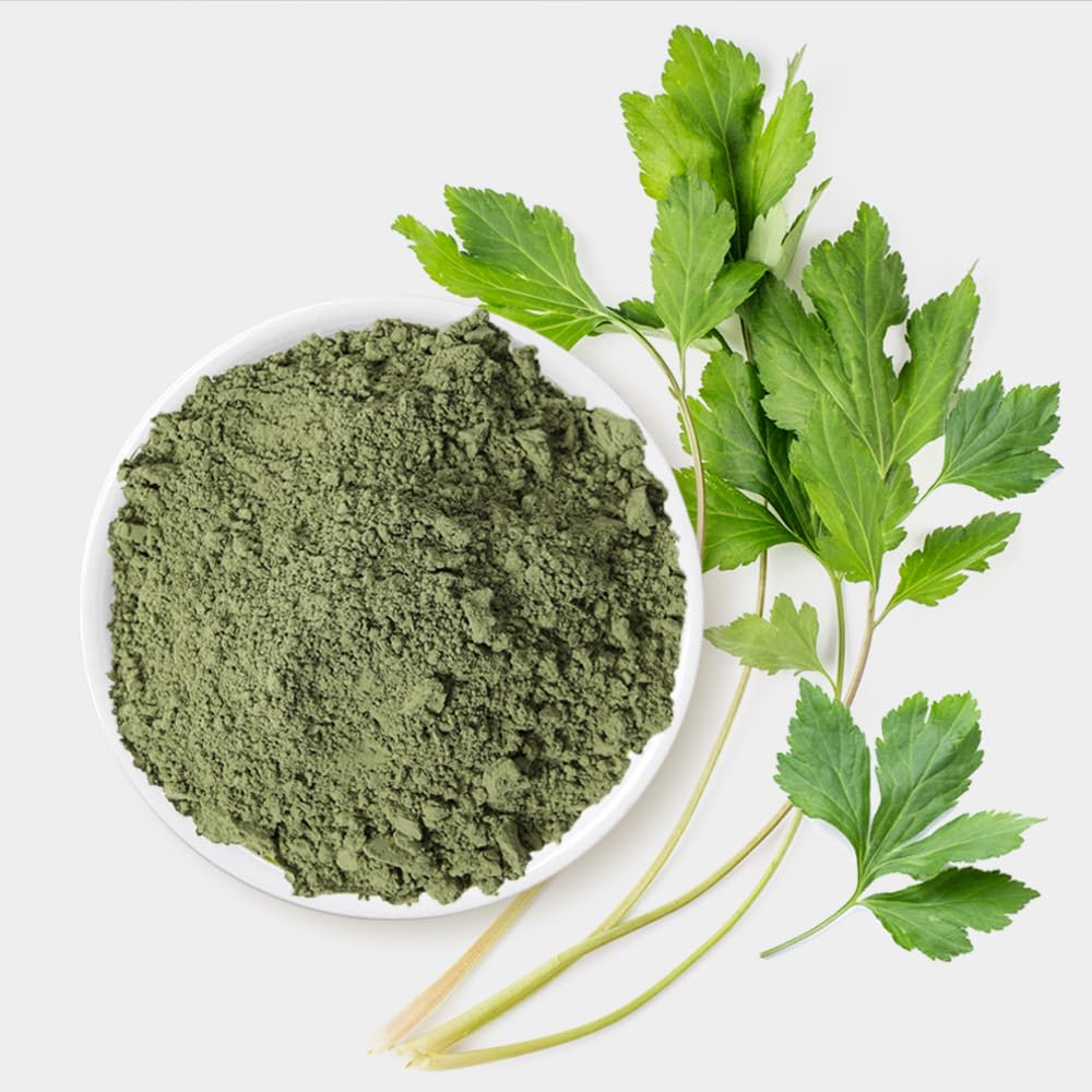K-Herb Mugwort Powder with a scoop for precise measuring.
