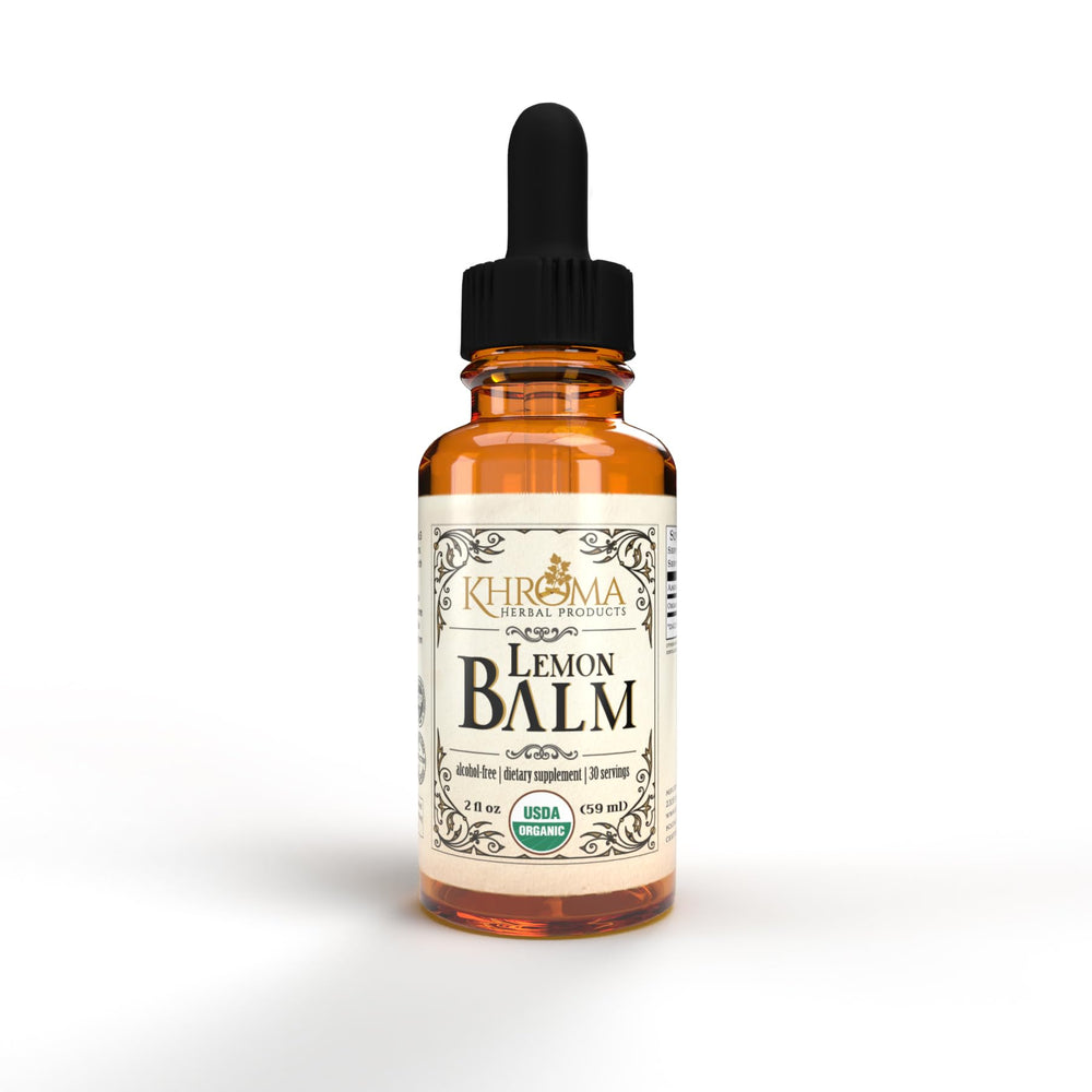 Khroma Lemon Balm bottle pour shows convenient daily use.