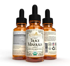 Khroma Organic Trace Minerals liquid drops ready to mix into water.