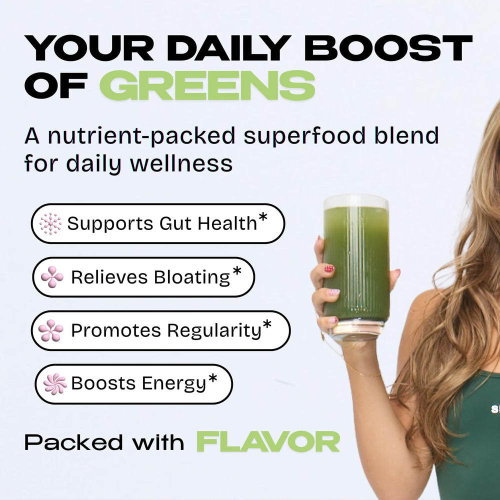 Organic greens and spirulina in a bowl for a bright morning routine