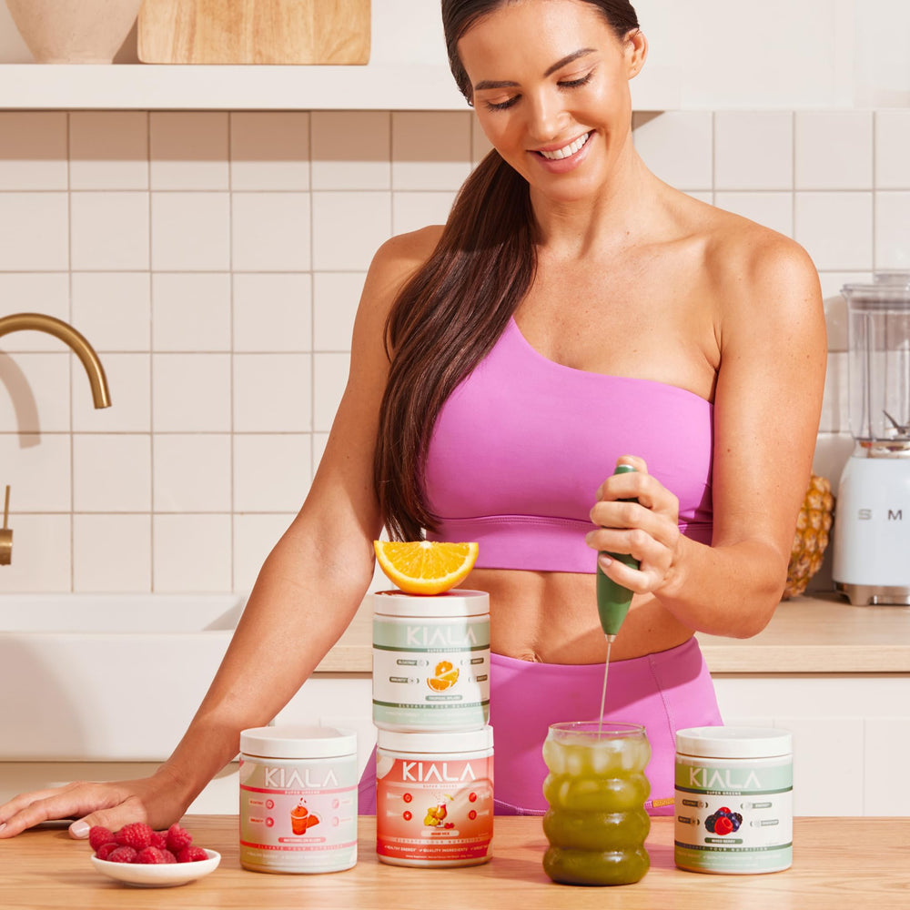 Spirulina and chlorella components of Kiala Super Greens shown in vibrant greens