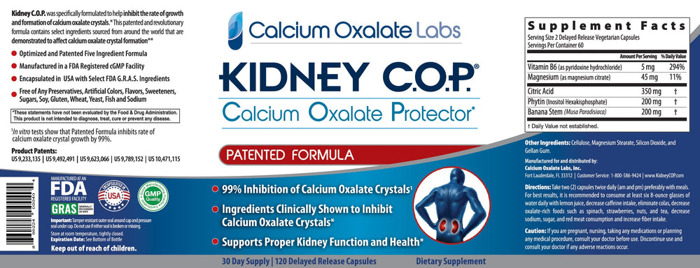 KIDNEY C.O.P. Calcium Oxalate Protector study document for reference