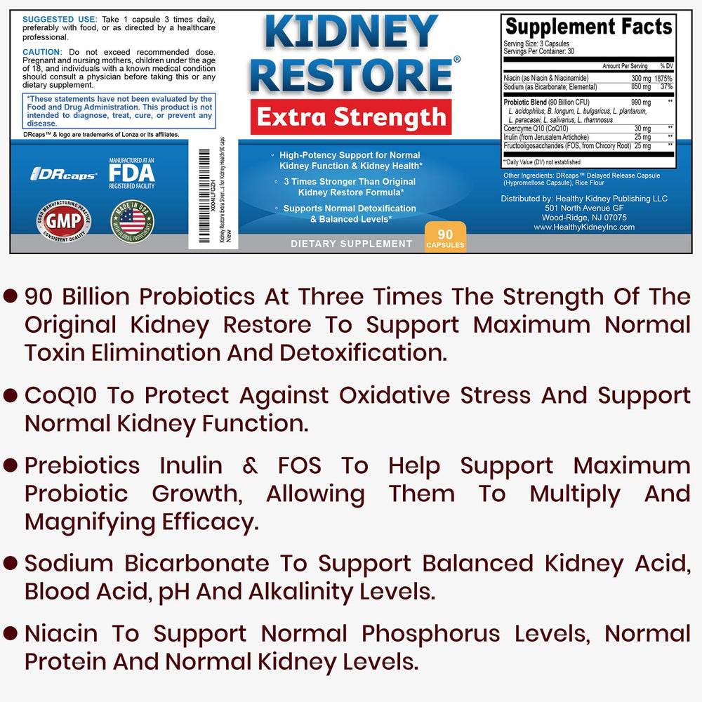Kidney Restore capsules close-up showing delayed-release design for kidney health