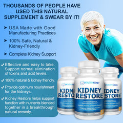 Kidney Restore capsules close-up highlights probiotic kidney support.