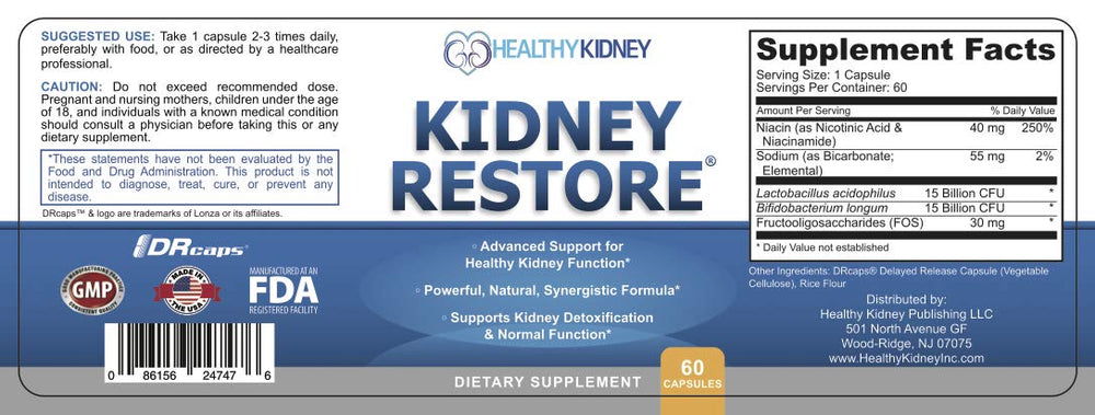Kidney Restore lifestyle tips graphic shows health coach support.