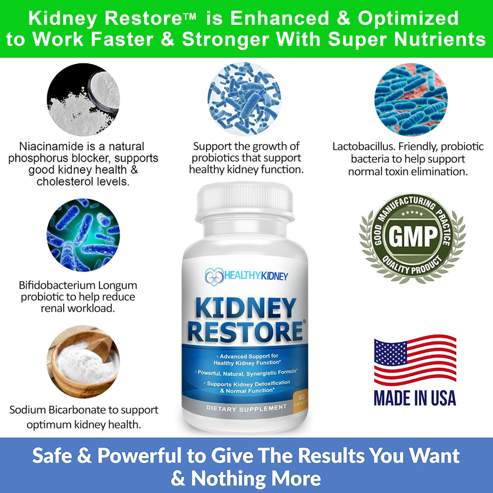 Kidney Restore 2-Day Clean-Up eBook flyer communicates renal-friendly diet tips.