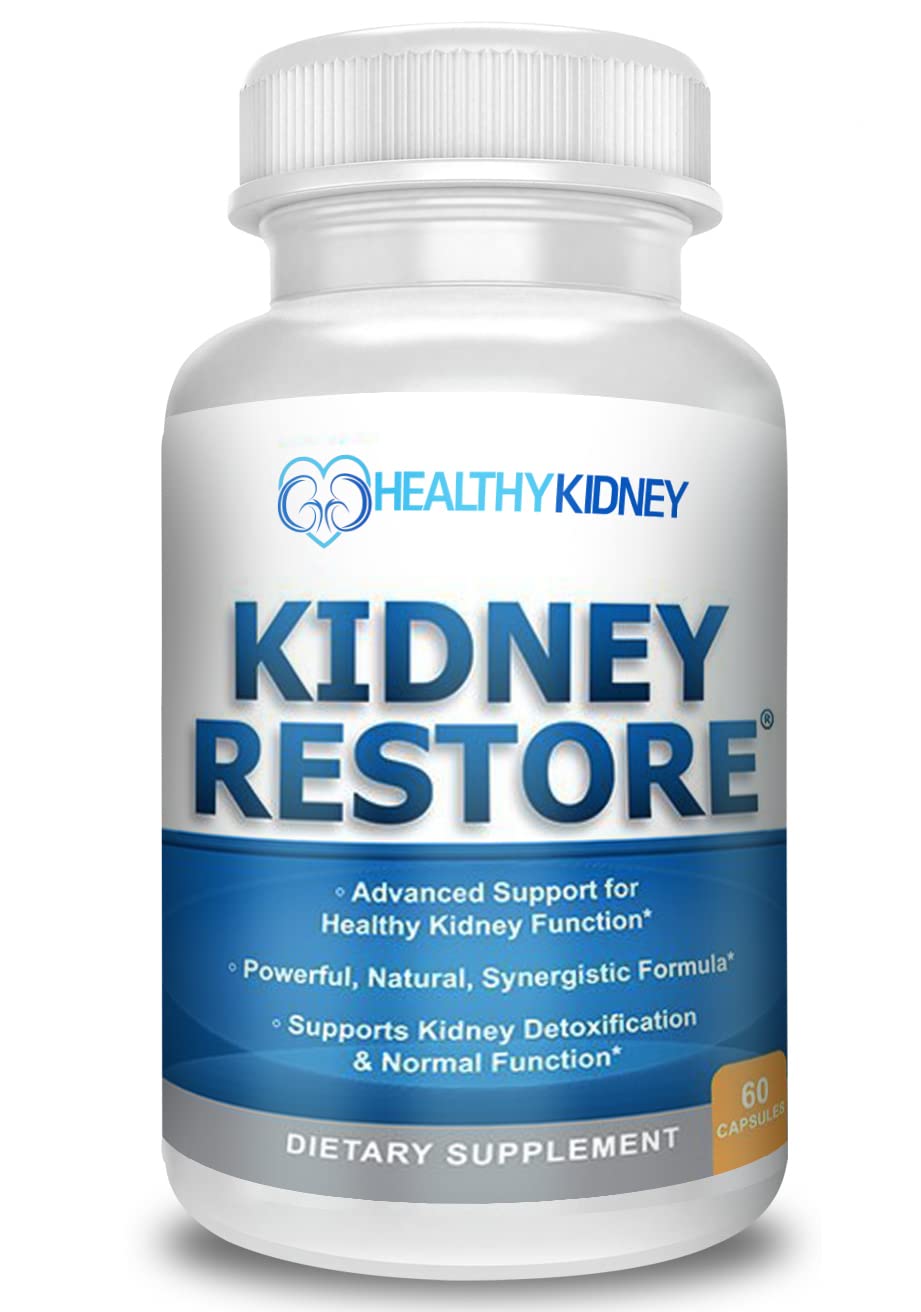 Kidney Restore kidney-cleanse bottle emphasizes renal support for daily wellness.