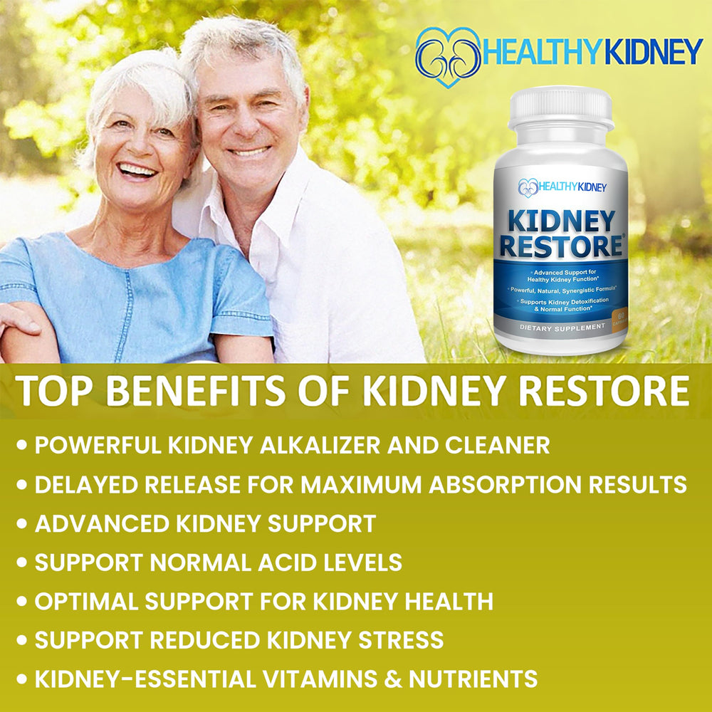 Kidney Restore label detail emphasizes a comprehensive kidney health approach.