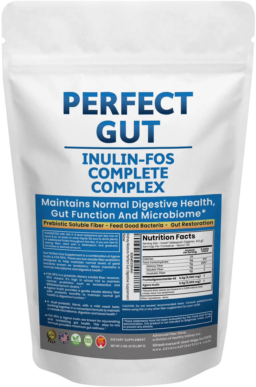 Kidney Restore Perfect Gut bottle pour showing convenient daily use for gut support