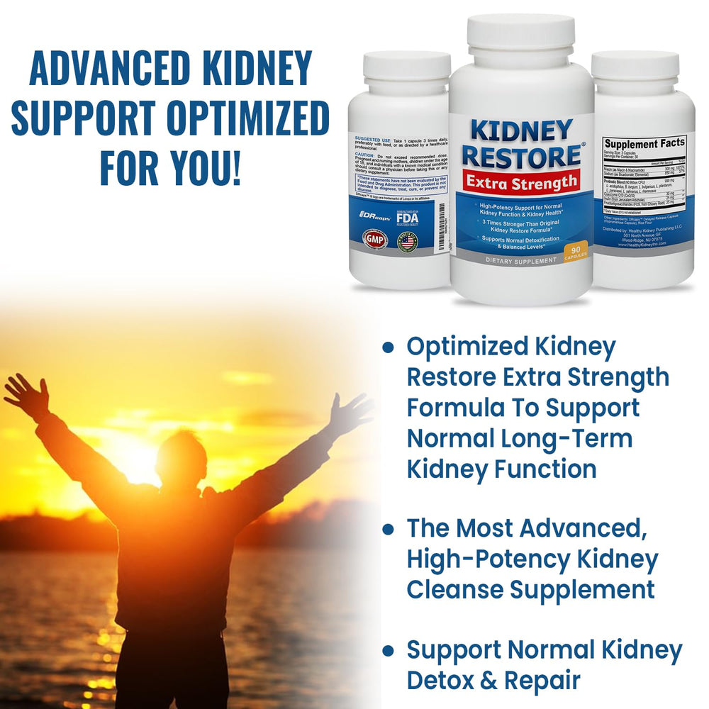 Kidney Restore probiotic blend close-up, 90 billion strains for detox support