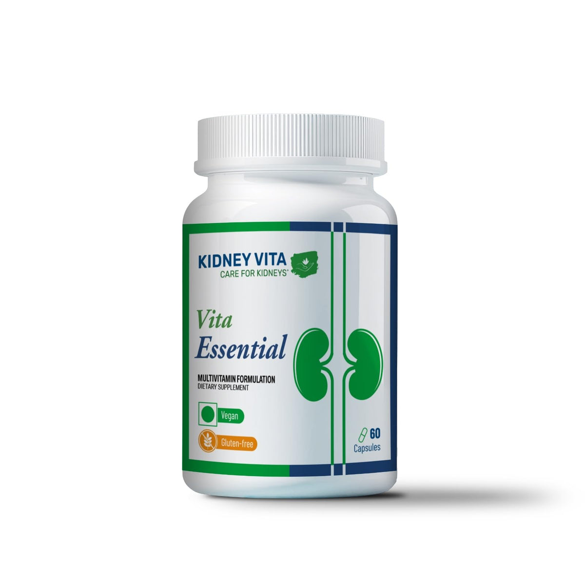 Kidney Vita Vita Essential bottle front view for daily nutrition.