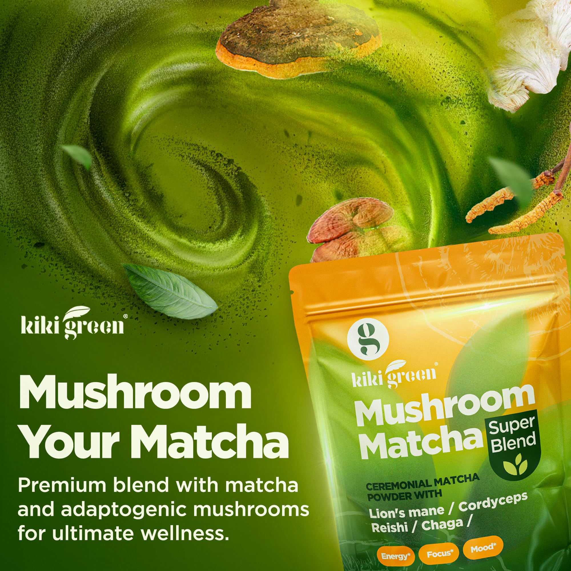 KIKI Green blend poured into mug for a convenient daily ritual