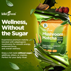 KIKI Green mushroom matcha powder spoon for precise measurement and consistency