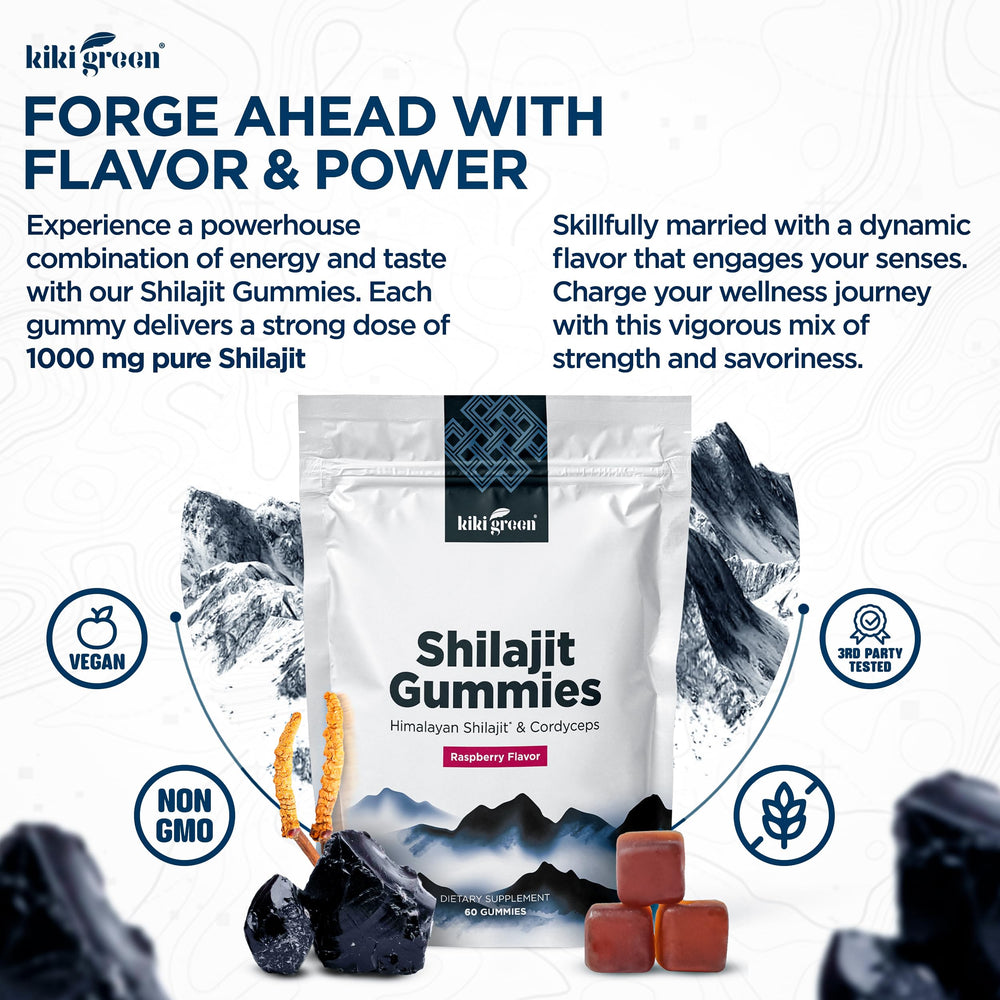KIKI Green Shilajit Gummies serving option with one gummy