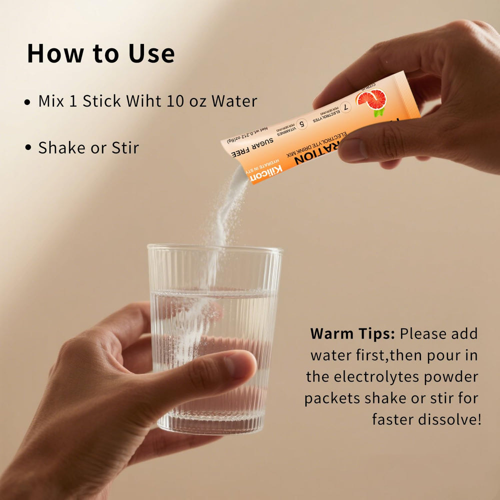 Kilicomy sugar-free electrolyte packets in raspberry flavor support quick hydration between activities.
