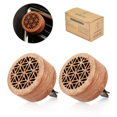 KILOSTEP essential oil car diffuser with rosewood exterior enhances car fragrance ambiance.