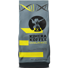 Kimera Koffee Endurance bag close-up showing premium organic beans for a fresh cup