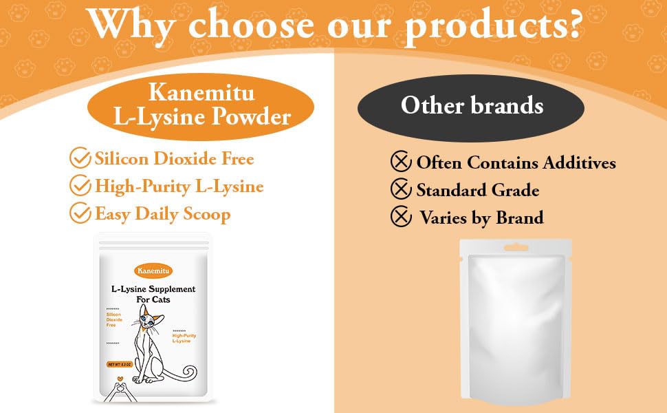 Kin Kun Lysine powder highlighting immune support in a silicon dioxide free formula.