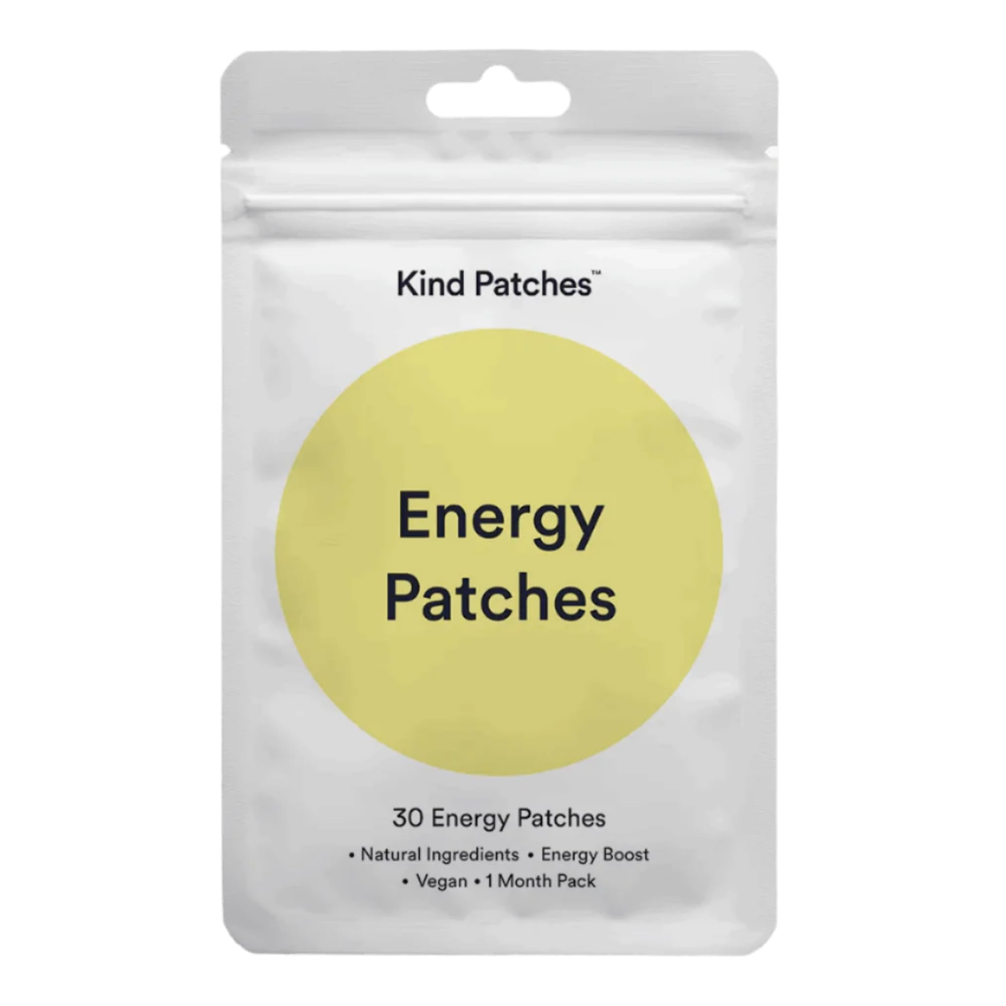 Kind Patches Energy Patches front view, discreet design for steady energy support