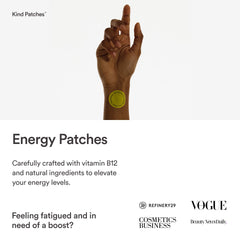 Kind Patches Energy Patches pack back detail, slim and portable for on-the-go focus