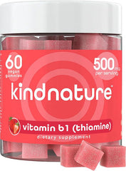 Kindnature Vitamin B1 Gummies strawberry bottle supports daily energy and focus.