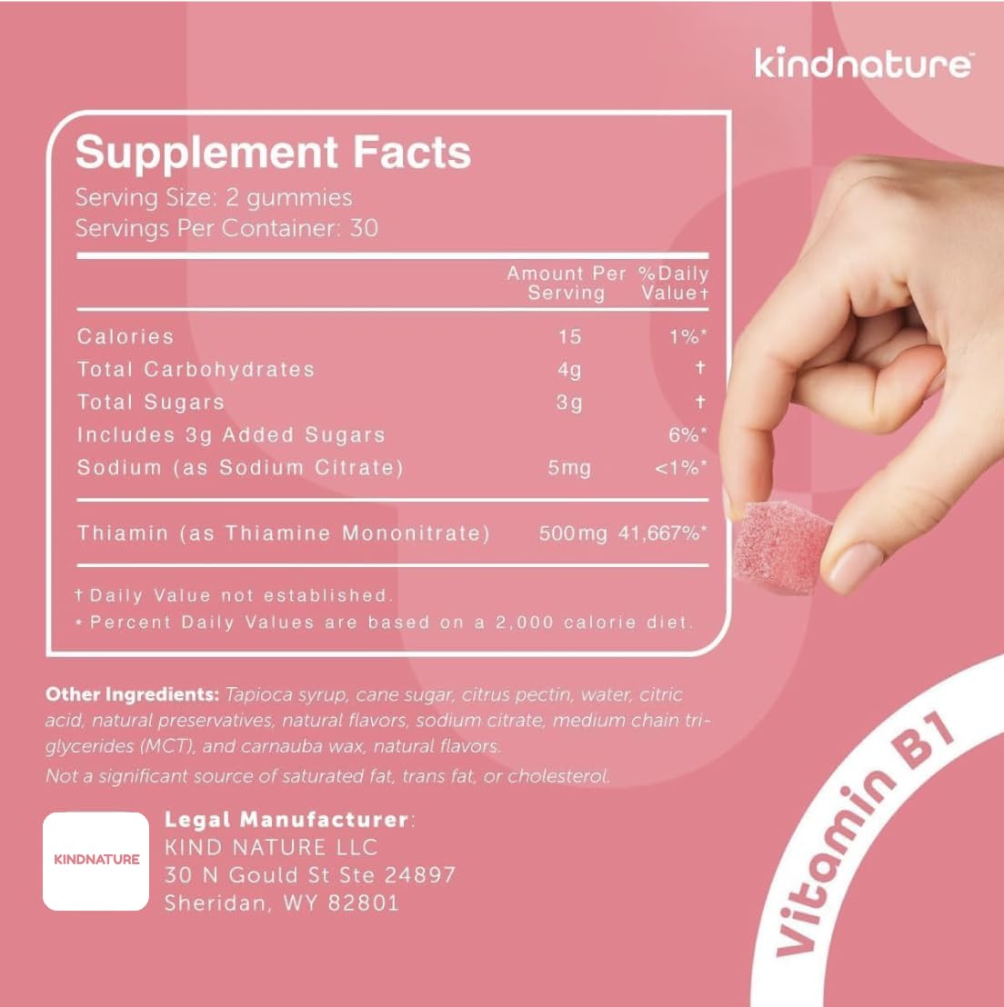 Kindnature B1 gummies strawberry take-one illustrates convenient daily use.