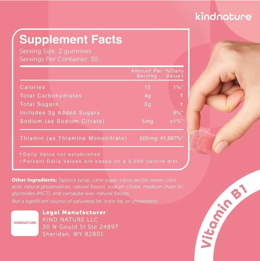 Kindnature B1 gummies strawberry take-one illustrates convenient daily use.