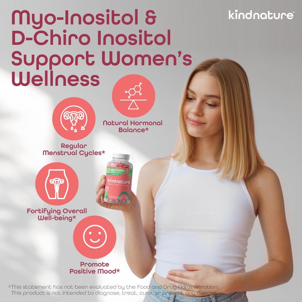 Label highlights vitamin D and folate alongside inositol blend