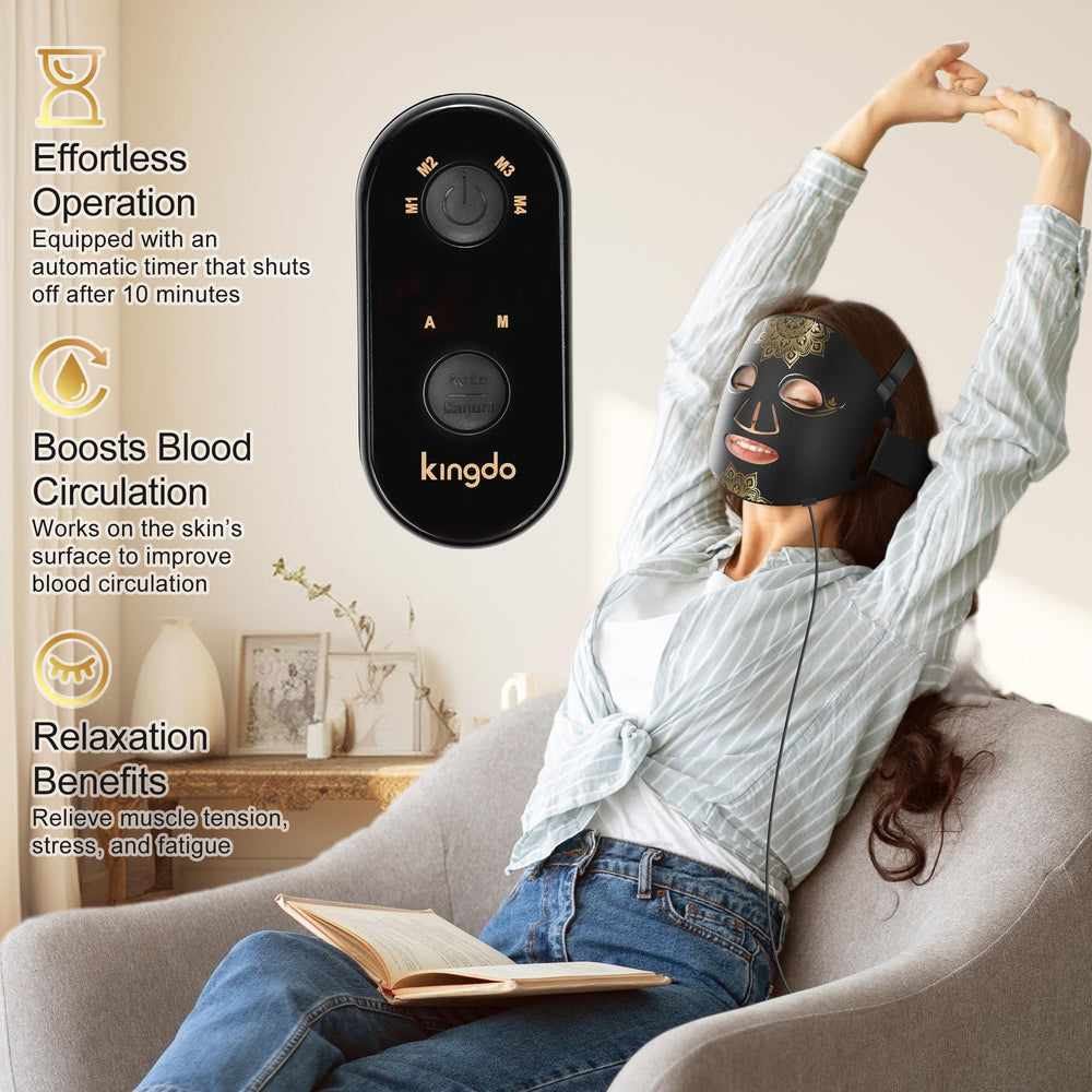 KINGDO Red Light Therapy Face Mask eye shields provide eye protection during sessions.