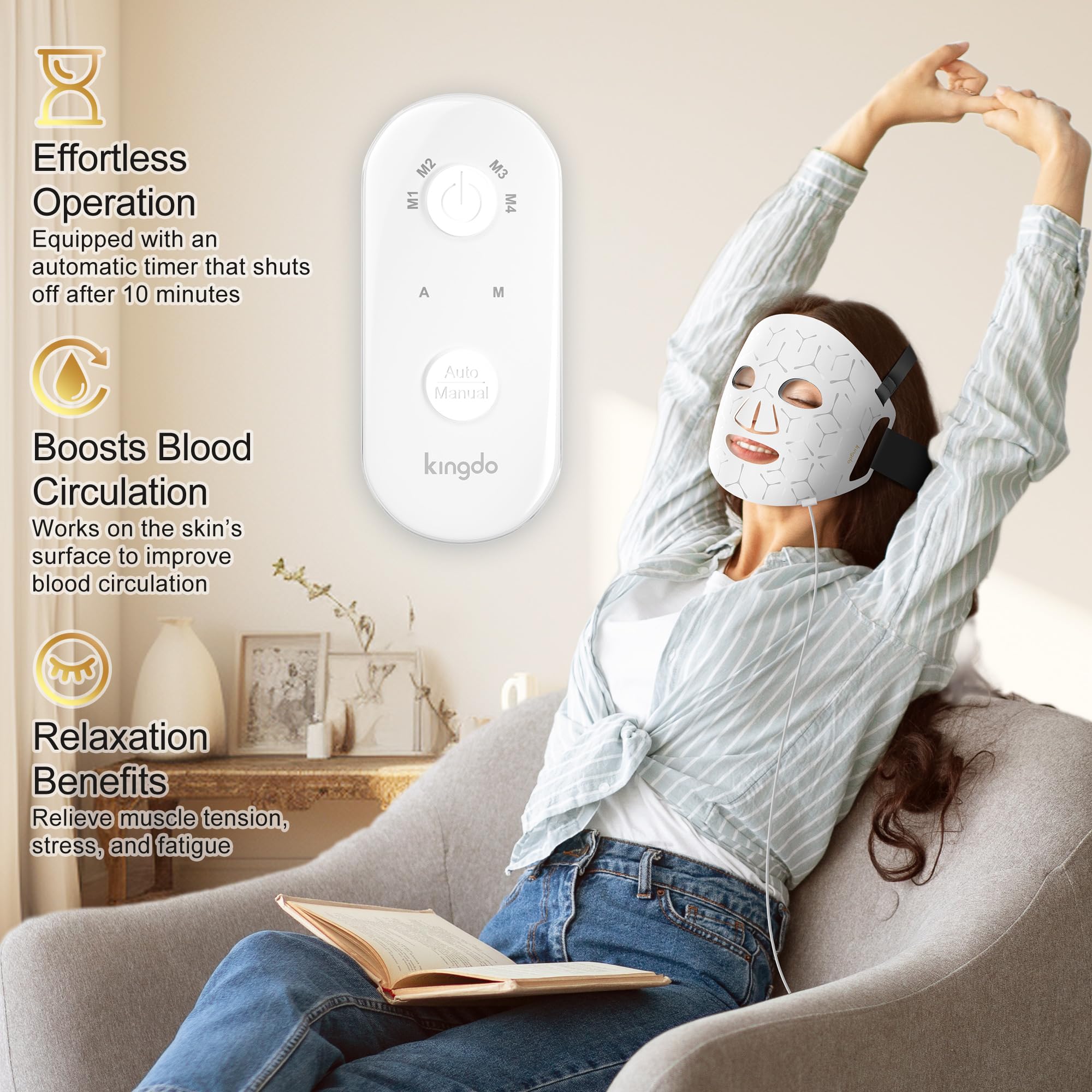 KINGDO remote and timer function enable precise 10-minute sessions.