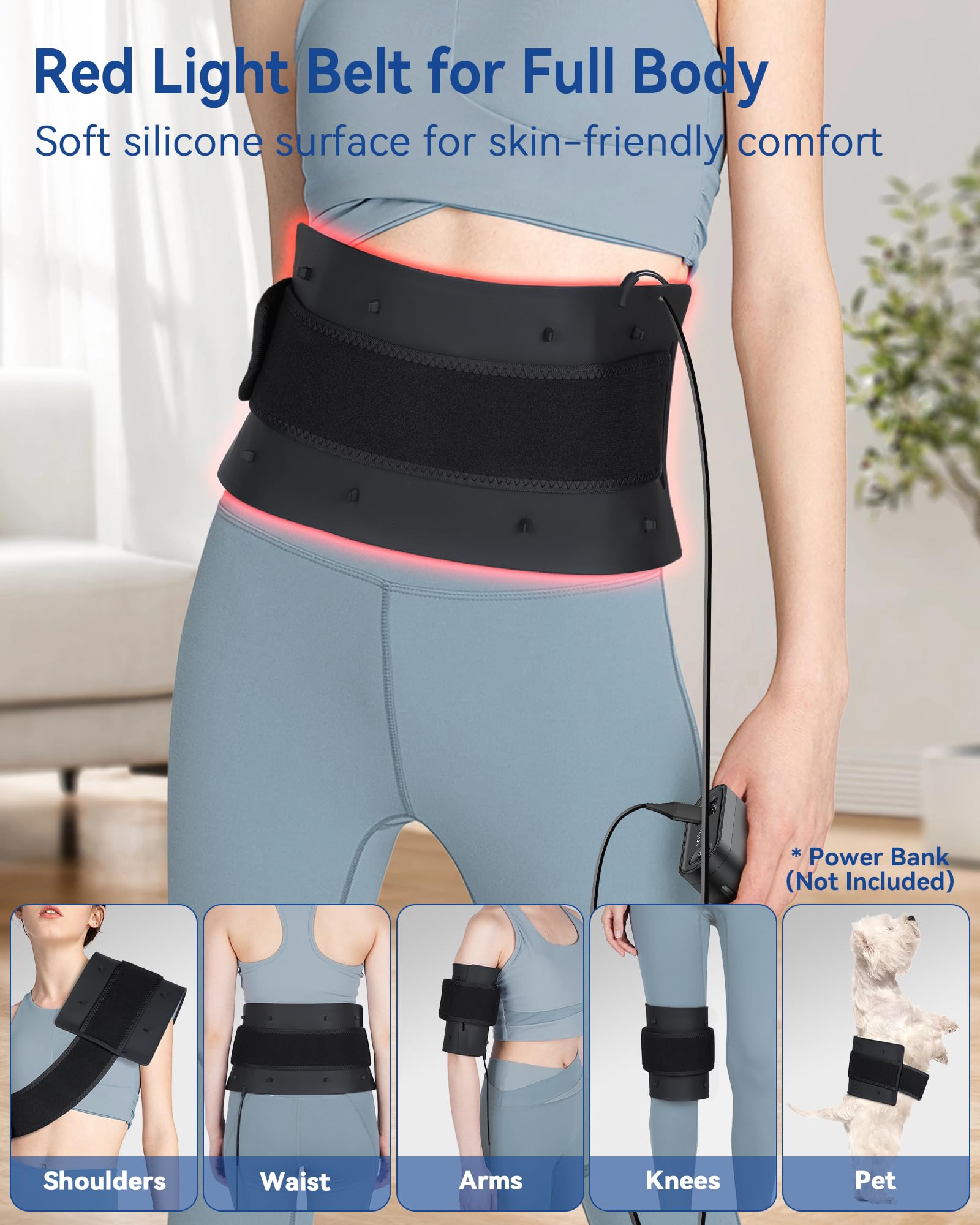KingPavonini red light belt wearable pad for back, neck, and shoulders sessions
