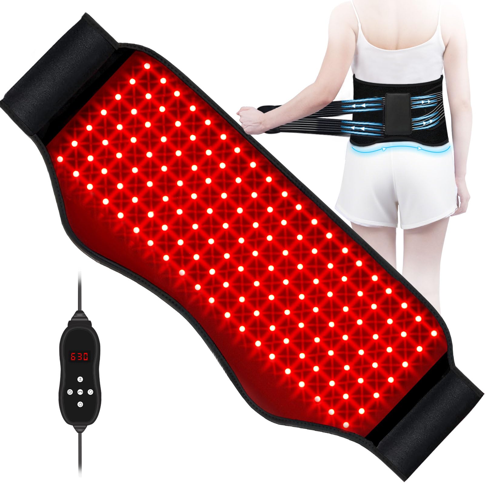 KingPavonini red light therapy belt setup demonstrates full coverage for effective sessions.