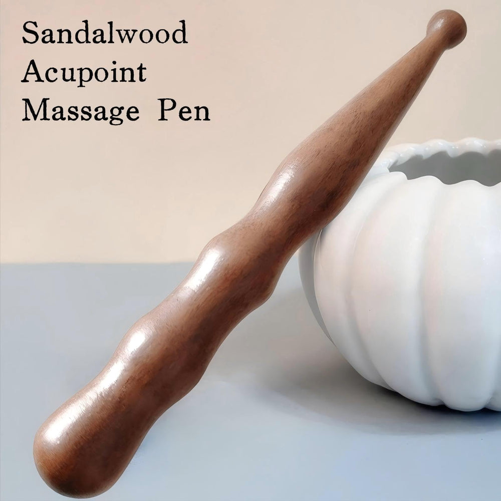 KINTEGOOD sandalwood acupoint pen features handcrafted wood and warm aroma.
