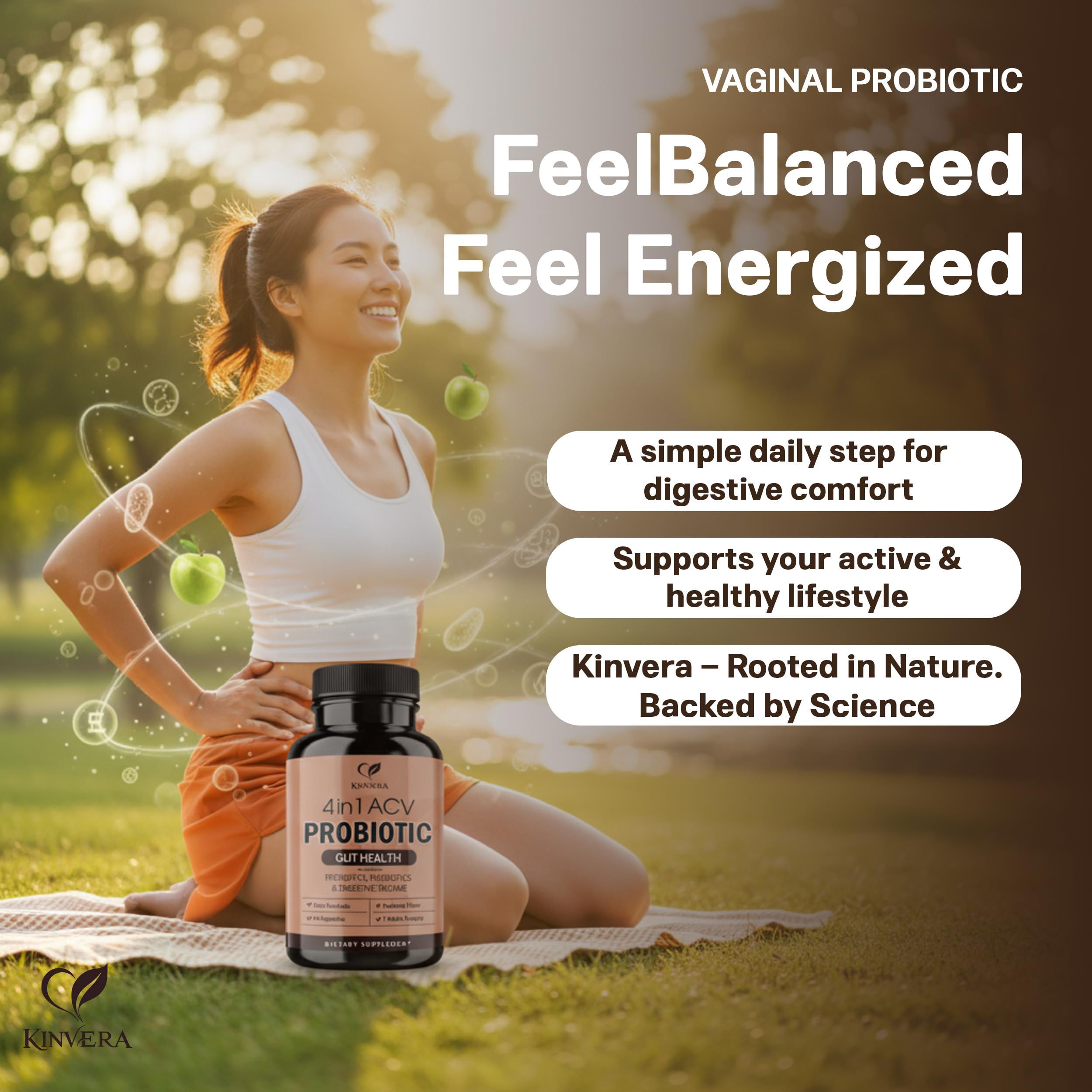 Kinvera immune-support nutrients for daily gut resilience.