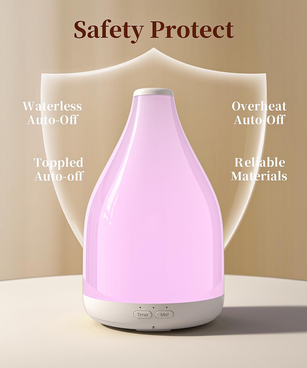 KinYiLO diffuser timer options (1h/3h/6h) support flexible daily use.