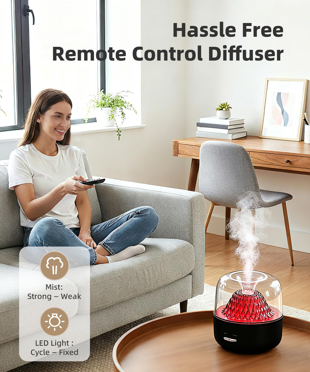 KinYiLO ultrasonic diffuser emits a quiet mist for subtle home relaxation.