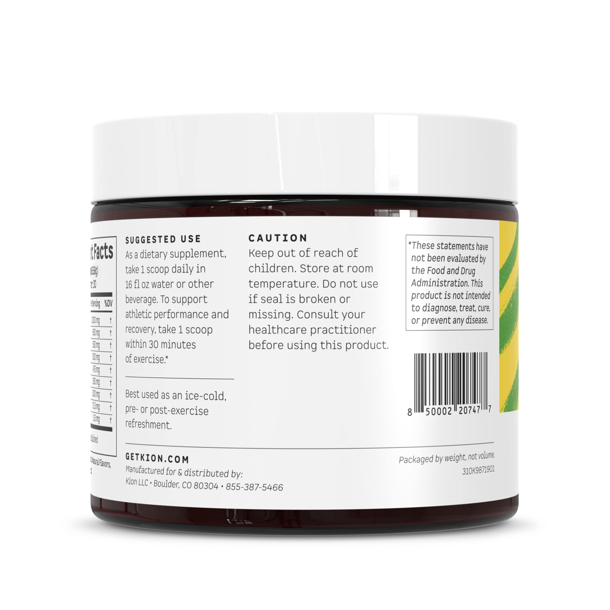 Kion Aminos capsules pack indicates flexible consumption options.