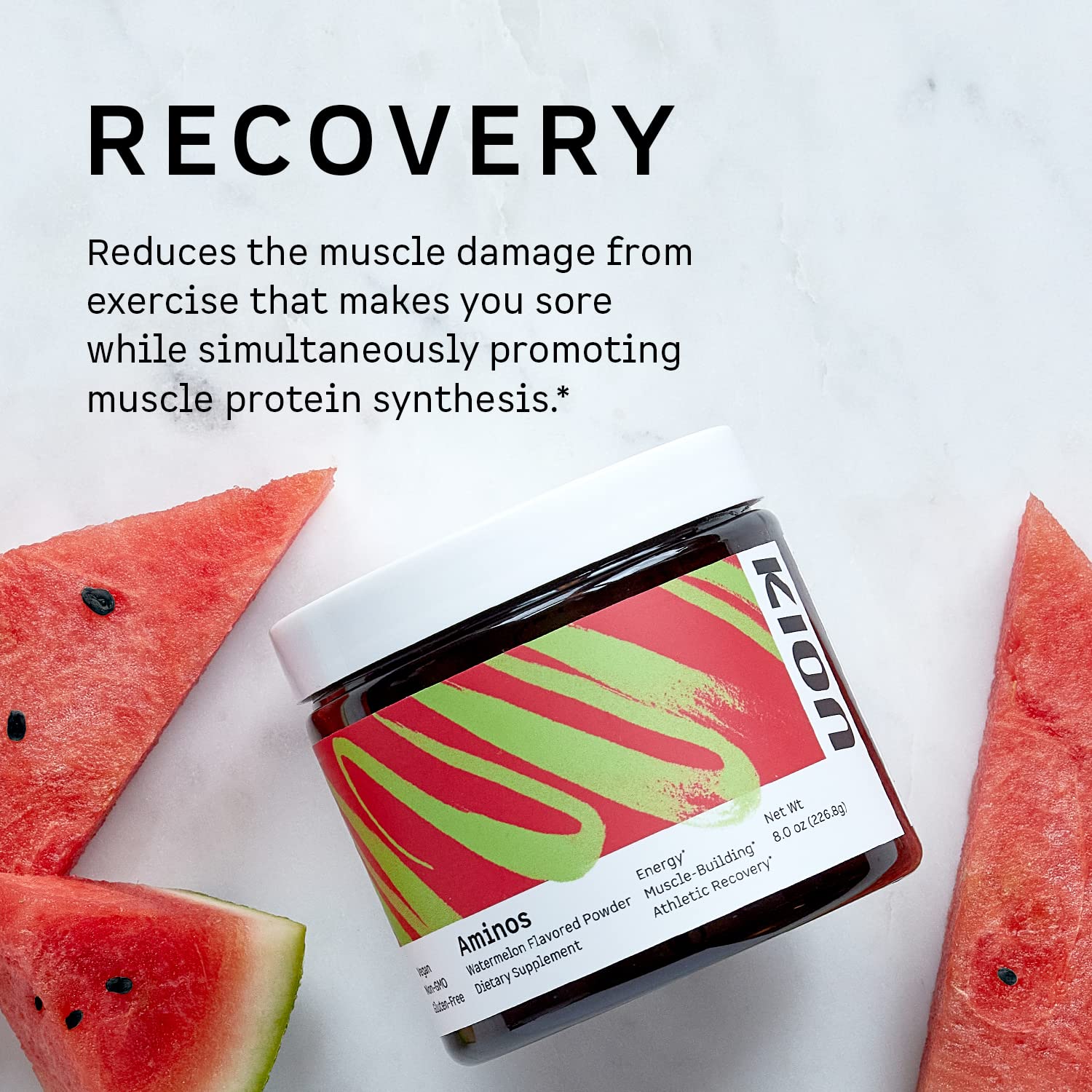 Kion Aminos Mango label highlights EAAs and BCAAs for protein support