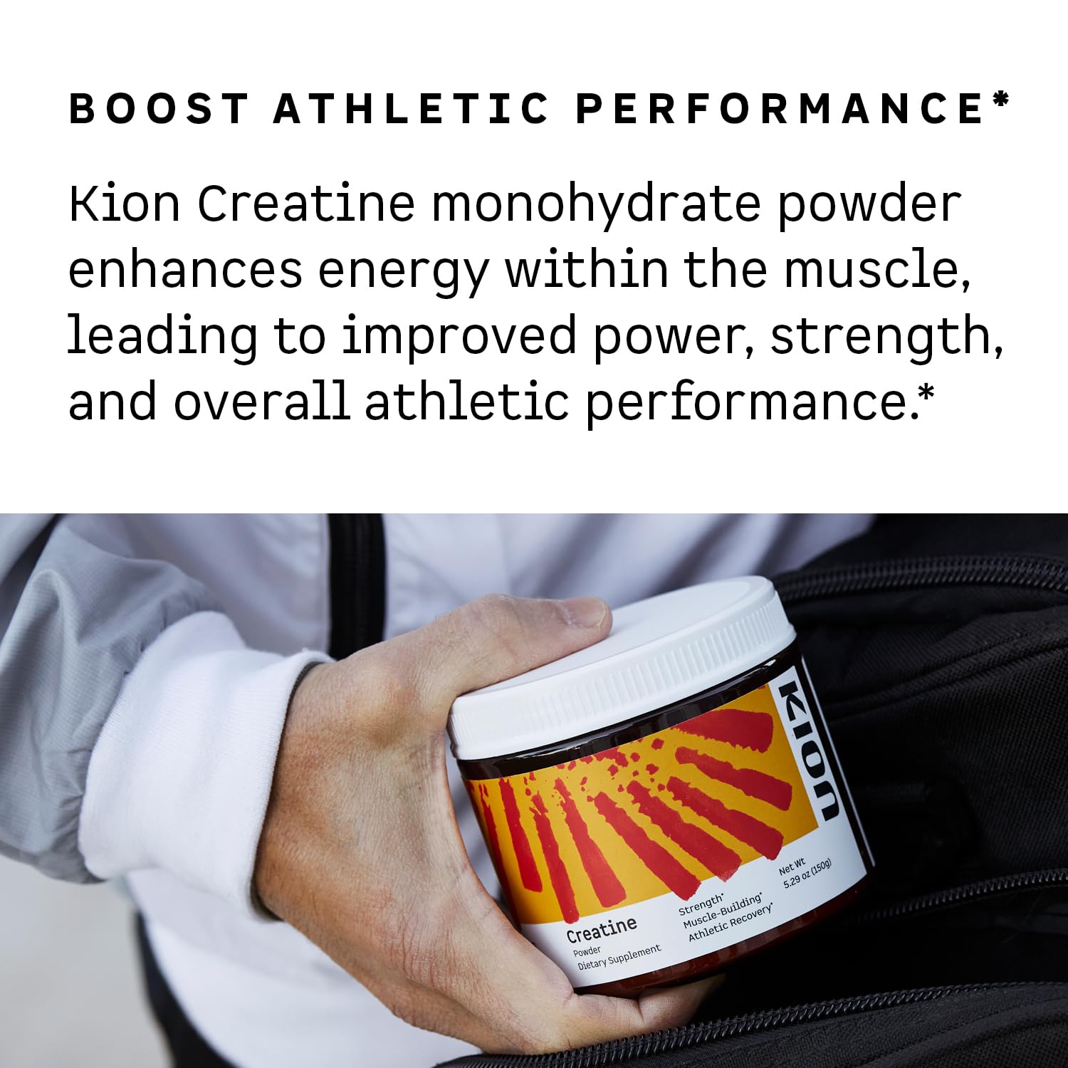 Kion Creatine dissolving in water demonstrates quick mixing.