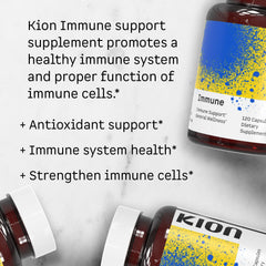 Kion Immune label close-up shows vitamin C and zinc details for daily use