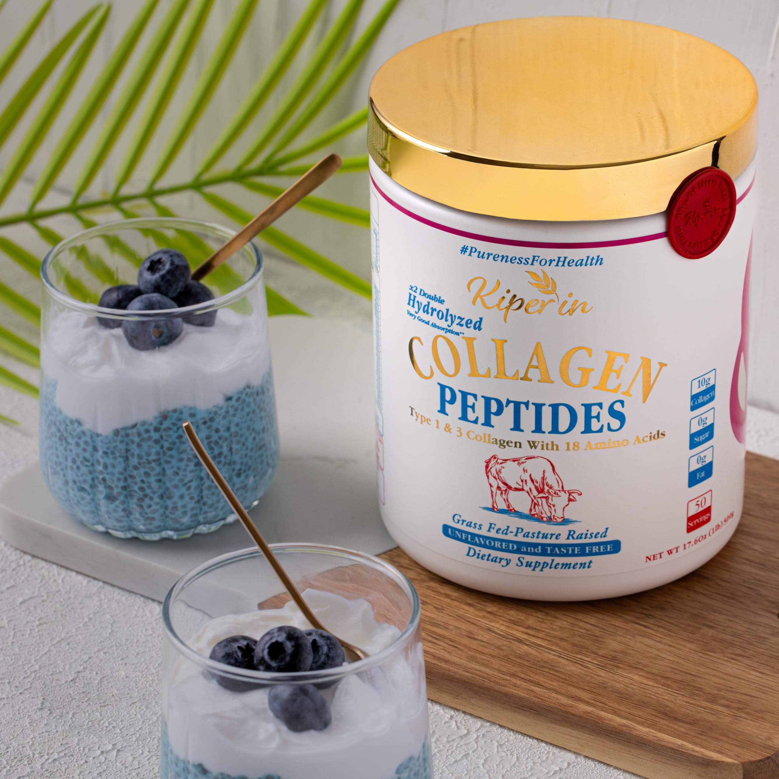 Kiperin 50-serving container for convenient daily collagen