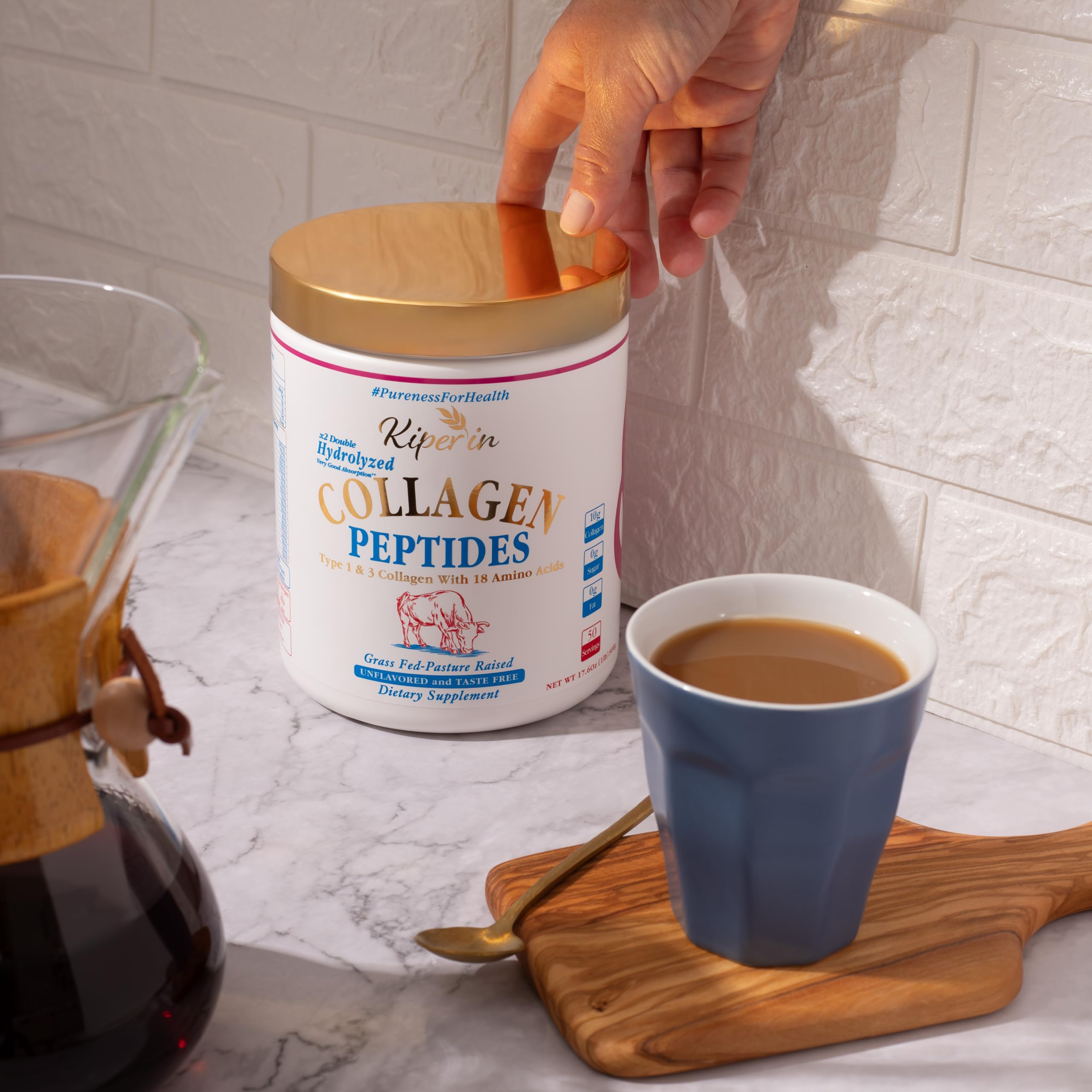 Kiperin collagen powder supports skin, hair and nails
