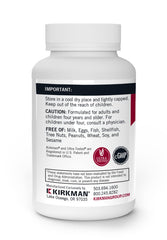 Kirkman DMG 300 mg bottle label highlighting hypoallergenic notes